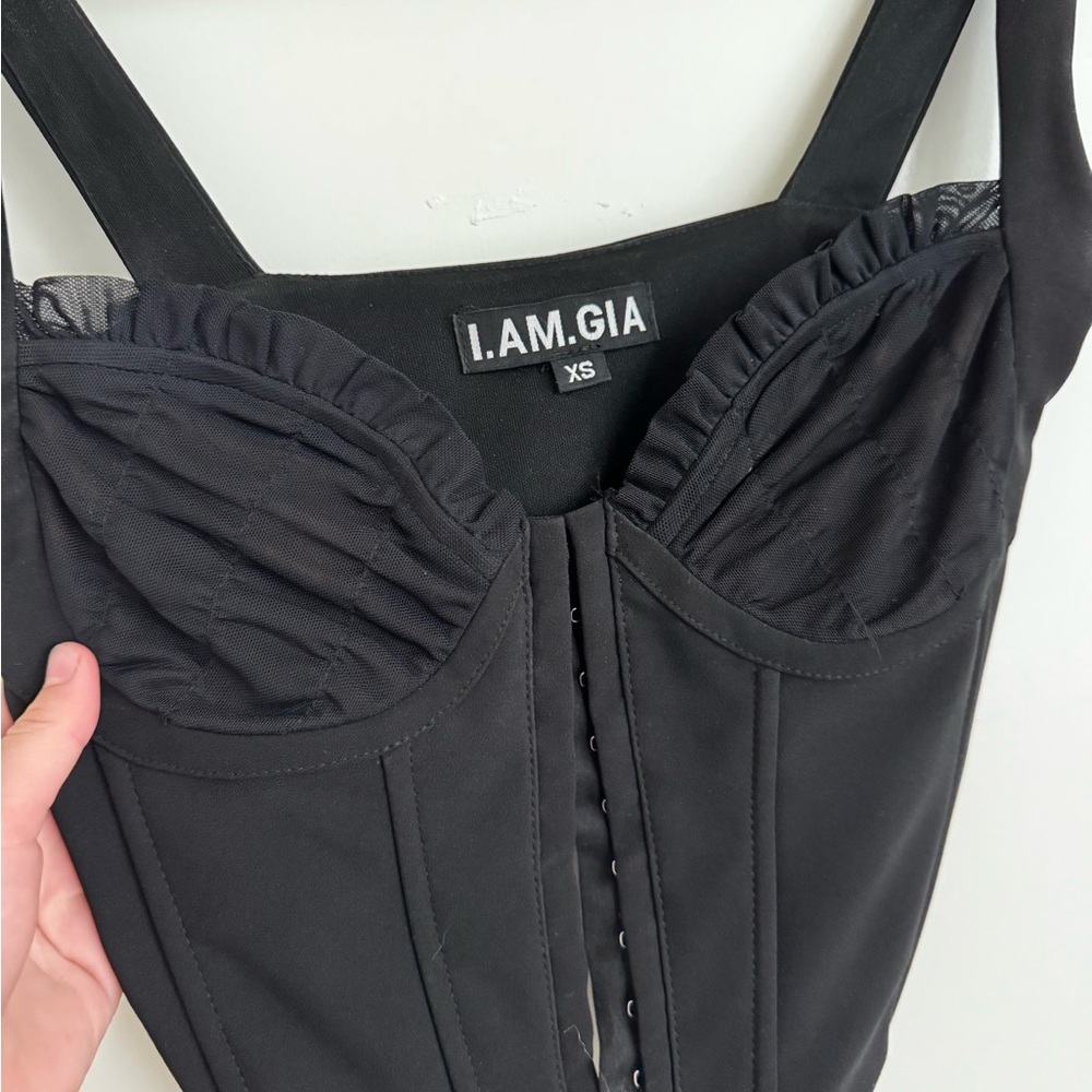 I.AM.GIA Black Corset Top